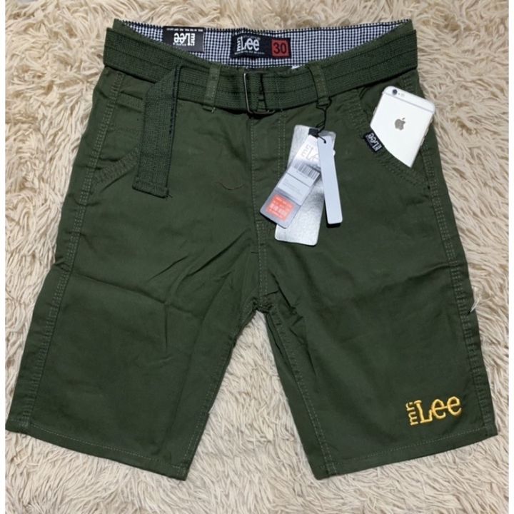 Best seller Lee Cargo short pants for men with belt 〽️ Cotton
