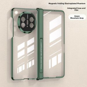 LUXUAN | High-grade Electroplated Transparent Magnetic Hinge Case with Built-in Stand and Anti-peeping Film for Huawei Mate X5