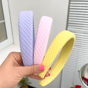 Candy Color "Waffle" Hair Band Sweet and Fresh Bangs Solid Color Hair Clip H222