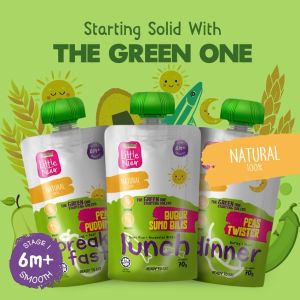 Little Nuur - The Green One Bubur Bayi Ready To Eat For 6 Months Baby 70g x 3Pack