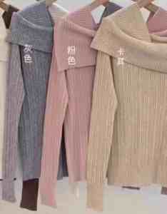 Womens Slim Fit Knitted Sweater One Shoulder Style Inner Wear Base Shirt Soft Cozy Pure Desire Early Autumn Fashion