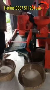 Máy xay xát gạo liên hoàn gầu tải tự hút công nghiệp 600kg