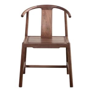 New Chinese Style Solid Wood Dining Chair Cow Horn Chair Back Chair Makeup Chair Simple Home Use round Chair Wooden Chair
