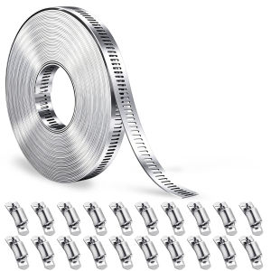 304 Stainless Steel Hose Clamp Kit To Fit Adjustable Worm Gear Strap Band For Plumbing Auto Motorcycle Fuel Duct Pipe Repair DIY