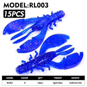PROBEROS 15 Chiếc Mồi Câu Tôm Mềm Có Vảy Lấp Lánh Nhựa Silicon Bền Đẹp Texas Rig Cho Cá Bass Nước Ngọt Câu Tôm Hùm
