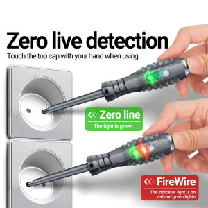 Yespery 1/2 cái máy dò chỉ báo bóng đèn neon rãnh/tuốc nơ vít Phillips dụng cụ Bút thử bỏ túi cách điện không tiếp xúc