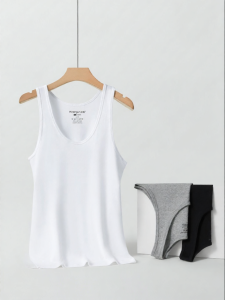 THREEGUN | 100 Cotton Ribbed Seamless Mens Vest