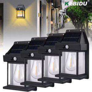 KEBIDU Outdoor Solar Wall Lamp Waterproof Tungsten Filament Lamp Induction Lamp Household Light Garden Wall Light