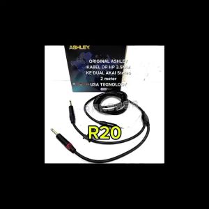 R20 ORIGINAL Kabel Audio ASHLEY ASLEY USA 3.5 Mm TO AKAI AKAY STEREO 6.5 MM MINI 2 METER 2M