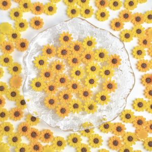 50PCS Minimalist Simulated Artificial Sunflower Resin Nail Charms 3D Sweet Fresh Pastoral Flower Nail Art Decorations DIY Nails