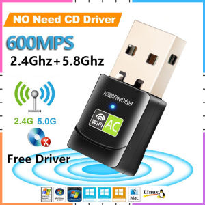 【Ready Stock】600Mbps USB 5G Wifi Dongle Wireless WiFi Adapter Dual Band 2.4G/5GHz 802.11AC WiFi Receiver For PC Laptop