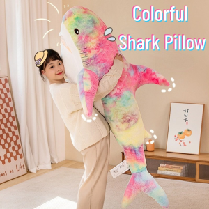Shark Stuffed Pillow 45/60/80CM Birthday Gifts Shark Pillow Plush Toy Cushion Doll Colorful Soft Stuffed Animal Toys