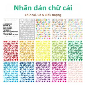 15 Tờ Giấy Dán Chữ Cái Cỡ Nhỏ 05 Inch Dùng Cho Thiệp Chúc Mừng Trang Trí Cắt Chữ Văn Phòng Phẩm
