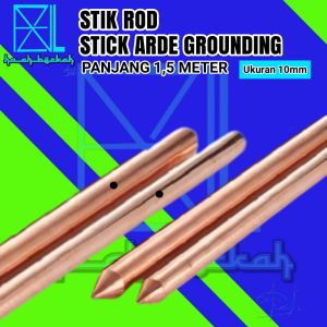 10mm Stick As Grounding Rod / Stik Arde Grounding Penangkal anti Petir Panjang 15meter Bonded Arde Rod