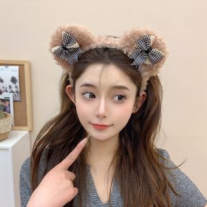 Plush Disney Butterfly Knot Hairband Womens Elegant Outfit Match New 2024 Face Slimming High Hairline Fashionable Hair Accessory