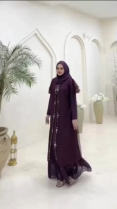 Kinan Gamis Lebaran Remaja Muslim Modern Terbaru 2025 Viral Kekinian Dress Pesta Brukat Mewah Kondangan Wanita Dewasa Simple Elegan Ready Size Jumbo 3XL Bisa Cod