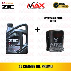 SK-ZIC 4 Liters X7 5W30 For GASOLINE Engine with C-110 Vic Oil Filter Bundle