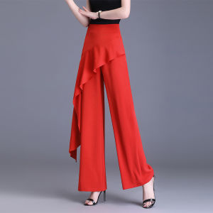 กางเกงขายาวเอวสูง ทรงหลวม ทรงลำลอง ฤดูร้อน 2024 กางเกงขายาวทรงหลวมสไตล์ใหม่ กางเกงขายาวทรงหลวมสำหรับผู้หญิง