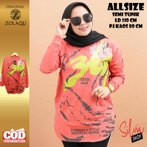 KAOS ZOLAQU TERBARU 2024 SEMI TUNIK JUMBO BAJU WANITA KEKINIAN HIJAB STYLE OFFICIAL STORE ZLQ SALEM