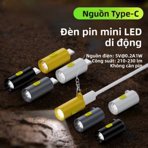 Đèn Pin Mini LED USB C Di Động 230 Lumen Cao Đèn Khẩn Cấp Loại C Dùng Cho Đạp Xe Và Ngoài Trời