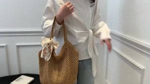 EELHOE | Womens Shoulder Bag Woven Design Large Capacity and Versatile for Beach Days and Travel