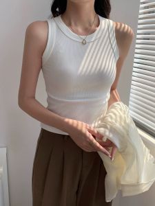 QIAOCHENXIAN | 95 Cotton Round Neck Tank Top Slim Large Size Summer