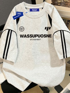 Wassupuosne American Retro Loose Short Sleeve T-Shirt Men Original Heavyweight Pure Cotton Casual Couple Tops Breathable Summer Fashion