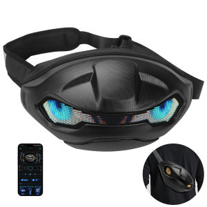Cool Toothless style Satchel LED Screen Display APP Control Riding Drop Leg Side Bag Waterproof Dynamic Screen Shoulder Bags