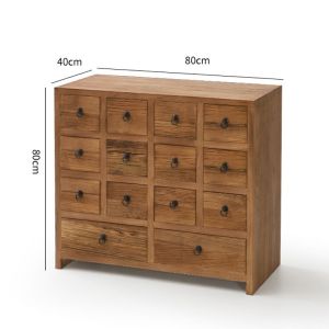 Retro Old Elm Wood Storage Cabinet