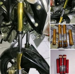 Cover shock depan Yamaha Scorpio model atas bawah