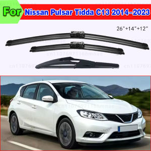 Wiper Front & Rear Wiper Blades Set For Nissan Pulsar Tidda C13 2014 - 2023 Windshield ‌High-performance wiper‌ 26"+14"+12"