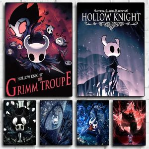 วิดีโอเกมยอดนิยม Hollow Knight โปสเตอร์และพิมพ์ผ้าใบพิมพ์ Modern Wall Art สําหรับห้องนั่งเล่นตกแต่งบ้าน