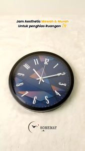 SOMEMAY Jam Dinding Bingkai logam M33/ Jam dinding aesthetic diameter 30 cm/ Jam dinding tempel