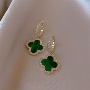 🍀Women Stud Earrings lucky Four leaf clover earings for women earrings korean style set Fashion 18k gold pawnable jewelry gift for Women Drop earrings for wedding dangling earrings for women piercing earrings set ear studs for women 耳环ins简约