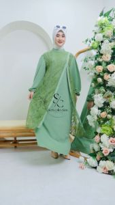 Desain Simpul & Elegan: Dress Alisya Simpul & Gamis Kombinasi Brukat