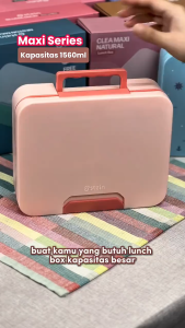 STEIN Lunch Box Maxi - Kotak Makan Sekat 1560ml Omni Seal & Silicon Food Grade Free Spork Easy To Carry (with Handle)