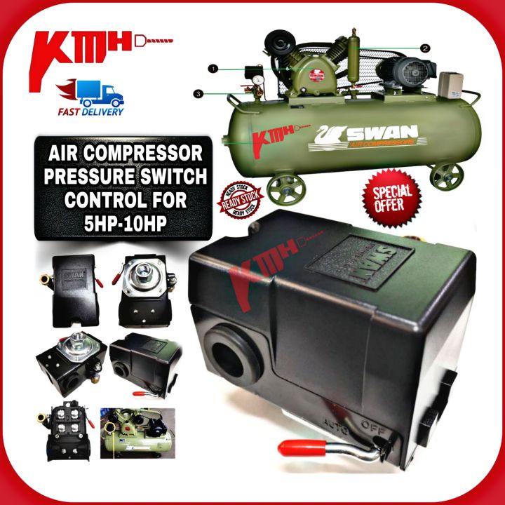 SWAN LPS-1W AIR COMPRESSOR PRESSURE SWITCH CONTROL FOR 3HP TO 10HP ...