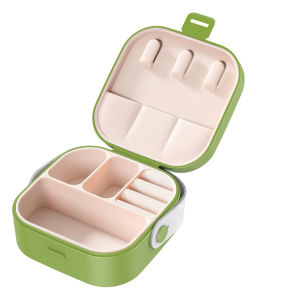 Hộp Đựng Đồ Trang Sức Mini Di Động Dành Cho Nữ Hộp Đựng Nhẫn Bông Tai Dây Chuyền - Giải Pháp Lưu Trữ Bằng Nhựa Với 4 Ngăn