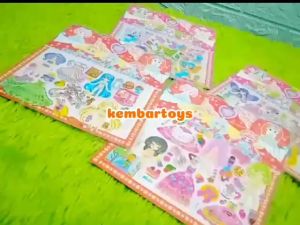 Stick-2in1 1lembar Stiker Sticker 2in 1 Padu Padan Baju Motif Random dan Mewarnai