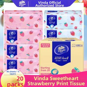 Vinda | Baby Safe 4-Layer 90 Counts Strawberry Print Facial Tissues