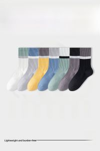JINGCHI | Mens Mid-Calf Sports Socks Pure Cotton Long Tube Breathable Anti-Odor Spring Autumn Winter Youth Black White Long Socks