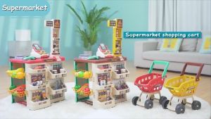 Mainan Anak Home Supermarket Set Trolley Belanja Shopping Kasir