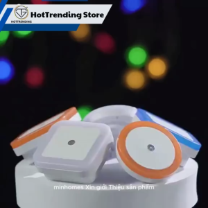 Đèn ngủ led cảm ứng cảm biến tự động tắt mở ánh sáng khi trời tối không dây gắn cầu thang treo tường nhà bếp phòng tắm