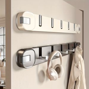 Suction Cup Hook Wall-Mounted Folding Coat Rack Foldable Invisible Hooks Space-Saving Hook for Clothes Towels Hats Bags
