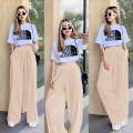 Wide Leg Pants Terno loose crop top in trendy designs & style. 