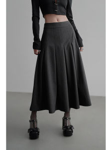 Chentaitai Cheongsam Pleated Half Skirt Womens Mid-Length A-Line Skirt Natural Waist Gored Skirt Fashionable Versatile