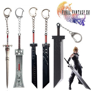 Game Final Fantasy Cloud Buster Sword Keychain Cloud Strifes Weapon Metal Pendant Key Chain for Men Jewelry
