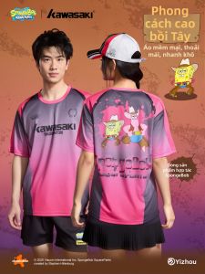 Kawasaki | Áo Badminton Hình Cartoon Thoáng Khí Chống Thấm Nhanh