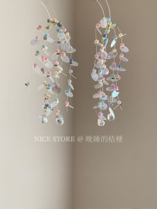 Long Beach Vacation Starlight Shiny Sequin Tassel Drop Earrings Fresh Style Evening Primrose Korean Style Geometric Pattern Womens Fashion Jewelry