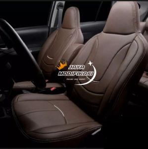Sarung jok mobil Calya variasi tahun 2022-2025 full sett bahan kulit sintetis asli 100%.